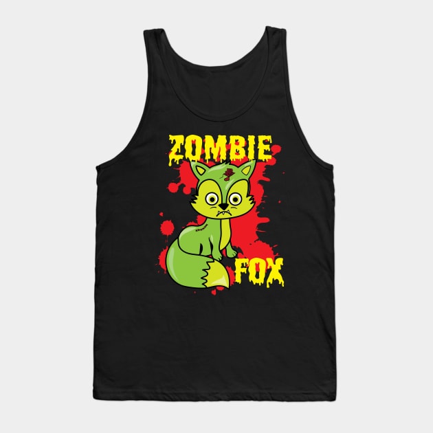 Cute Zombie Fox Tank Top by ArtisticRaccoon